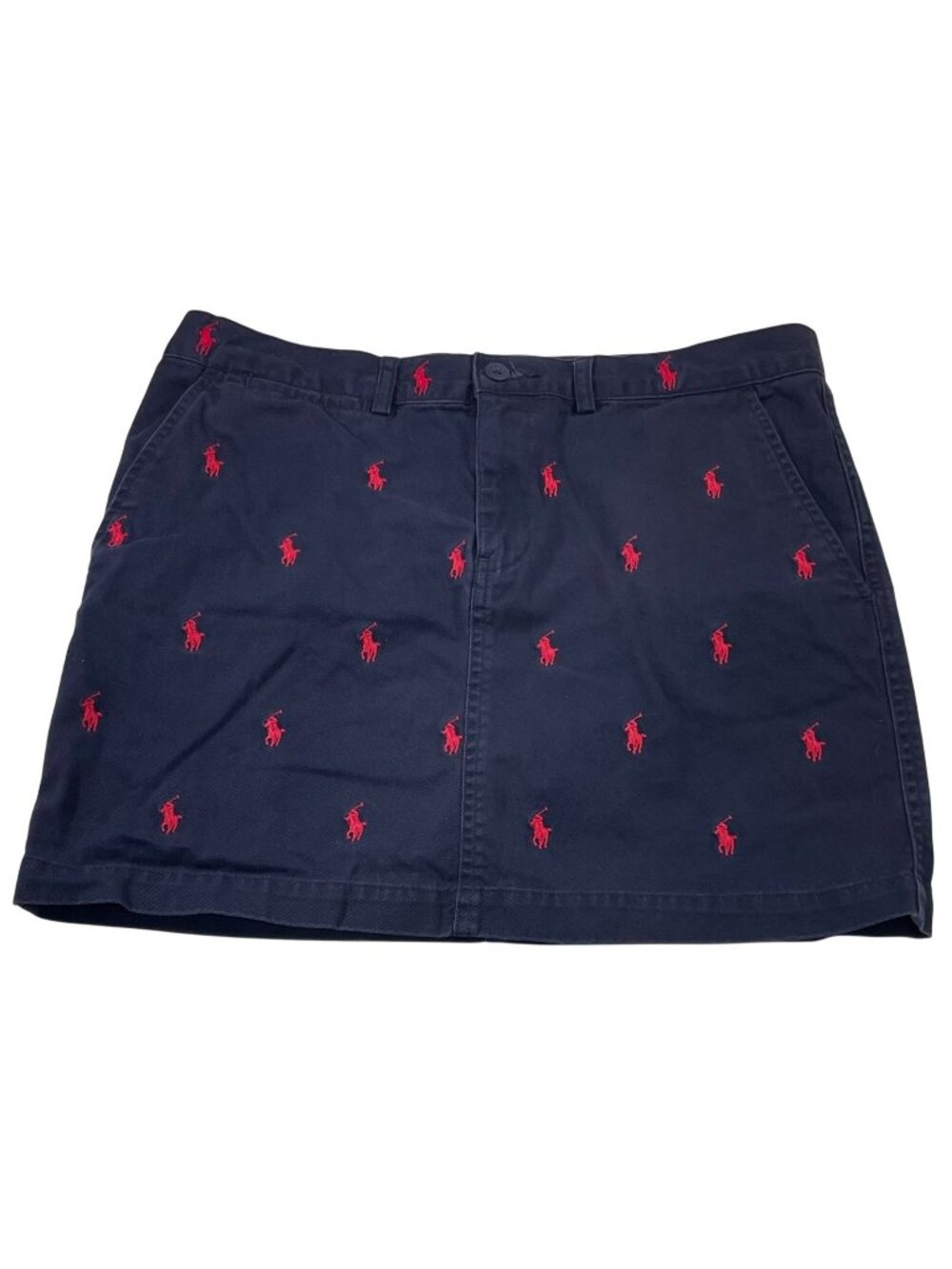 Vintage 90s Ralph Lauren Sport Mini Skirt Sze 4 Navy Pony Logo Preppy Old Money